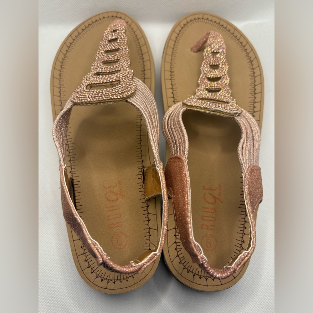 Rose Gold Glitter Sandals - Picture 8 of 9